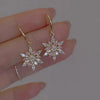 Sparking Snowflake Earrings For Women Shiny Zircon Imitation Pearl Firework Earring Christmas Year Party Jewelry - Image 10
