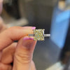 Silver Square Yellow CZ Finger Ring for Women Elegant Wedding Band Accessories Gift Statement Jewelry - Image 5