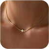 Cross Necklace for Women Gold Plated Small Cross Pendant Choker Simple Charm Chain Necklace Jewelry Religious Gift - Image 7