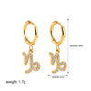 Zodiac Sign 12 Constellation Hoop Earrings for Women Shiny Zircon Gold Plated Ear Buckle Huggie Hoops Jewelry Gifts - Image 16