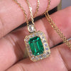 Gold Color Necklace for Women Green Cubic Zirconia Design Bridal Wedding Necklace Anniversary Gift Jewelry - Image 4