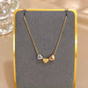 Cute Triple Color Heart Beads Necklace for Women Gold Plated Stainless Steel Charm Necklaces Jewelry - Image 1