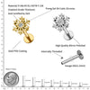 Titanium 16G Snowflake Flower Conch Helix Tragus Cartilage Stud Earring Monroe Labret Lip Piercing - Image 2