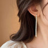 Cubic Zircon Tennis Tassel Drop Dangle Earrings for Women Rhinestone Crystal Long Drop Earrings Wedding Party Jewelry - Image 3