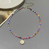 Seed Bead Choker Necklace with Flower Pendant - Image 4