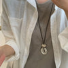 Unique Design Irregular Hollow Matte Color Oval Stone Pendant Necklaces for Women Adjustable Rope Chain Chokers Jewelry - Image 8