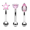 3PCS Heart Eyebrow Piercing Set Crystal Curved Barbell Piercing Flower Rook Earring Bulk CZ Star Eyebrow Ring Pack Daith Earring - Image 4