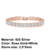 Square Cubic Zirconia Tennis Bracelet 2.5mm or 4mm in Silver-Tone Gold-Tone and Rose Gold-Tone - Image 10