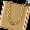 316L Stainless Steel Metal Chain Necklace For Women Gold Plated Neck Chain Jewelry Lady Gift - Image 1