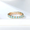 Single Row Stone Blue Green Pink Ice Flower Zircon Stacking Engagement Rings For Women Gold Color Round Wedding Bands - Image 2