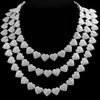 Bling Paved Crystal Heart Cuban Link Chain Necklace for Women Hip Hop Iced Out Round Square Tennis Chain Choker Jewelry - Image 3