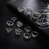13Pcs/Set Vintage Carved Hollow Flower Crown Love Rings for Women Retro Fringer Rings Party Jewelry Gift - Image 3