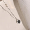 Classic Stainless Steel Roman Digital Wafer Pendant Necklace for Women Charm Geometry Round Shell Choker Chains Jewelry Gifts - Image 9
