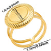 1/2pcs Mix Silver/Gold Color Oval Flower Sun Ring Stainless Steel Rings For Women Men Accessories Round Blank Cobochons Settings - Image 14