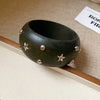 1/3 pcs Round Star Rivet Wood Bangles for Women Retro Ethnic Chunky Wristbands Punk Hip Pop Geometric Hand Jewelry F - Image 11