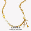Stainless Steel Star Cross Heart Bead Various Elements Pendant Charm Necklace Sweet Style Women's Zircon Jewelry - Image 2