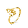 Cute Hollow Heart Dog Paw Ring Adjustable Stainless Steel Pet Footprint Rings For Women Dog Mom Jewelry - Image 5