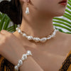 3pcs Set Retro Irregular-shaped Pearl necklace for Women Wedding Bride Party Baroque Pearl Charms Jewelry Set Gifts - Image 1