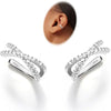 Silver Non Piercing Cuff Earrings for Women Gifts Cubic Zirconia Clip On Cartilage Helix Conch Fake Earrings - Image 1