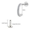 Titanium C-Shaped Hoop Earring with CZ 16G Dainty Half Circle Open Hoop Helix Earlobe Piercing Jewelry - Image 12