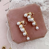 Temperament Bow Pearl Ear Clips Earrings Without Ears Hole Women's Sweet Temperament Versatile Rhinestone Clip on Earrings - Image 2