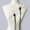 Two-Piece Fabric Flower Collar Brooch Set in Black or White - Image 2