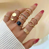 Twelve-Piece Adjustable Alloy Ring Set with Geometric Styles - Image 9