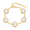 Gold Plated Floral Bracelets, Stainless Steel Charm Bracelet Adjustable Lucky Chain Set Gift - Image 15