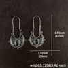 Caved Pattern With Zircon Decor Dangle Earrings Bohemian Ethnic Style Zinc Alloy Silver Plated Jewelry Tourism Souvenir - Image 6