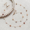 Pearl Bead Chain in Necklace or Bracelet Length with White Pink or Purple Accents - Image 19
