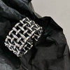 Silver Weave Network Thick Adjustable Rings For Women Engagement Jewelry Jewellery Moneys - Image 4