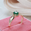 Delicate Gold with Circle Cut Emerald Zircon Rings for Women European Golden Jewelry Wedding Elegant Rings Lovers Gifts - Image 4
