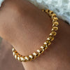 Open Wire Chain Cuff Bracelet in Gold Tone or Silver Tone - Image 2