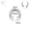 ZS 1PC 2/4/6/8G Spike Horseshoe Nose Ring Stainelss Steel Cone Large Gauge Piercings Internal Threaded Septum Nose Ear Expander - Image 14