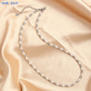 Mhs.sun 4/6/8/10MM Pearl Stainless Steel Bead Necklaces Classic Gold Plated For Women Men Daily Party Jewelry Gifts - Image 26