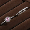 Clear Pink Zircon Heart Engagement Ring for Women Charm Shiny CZ Wedding Ring Jewelry Gift - Image 3