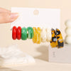 20pcs European American Minimalist Colorful Exaggerated Stylish Acrylic Resin C Shape Hoop Earrings Set - Image 7