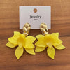 Bohemian Colorful Acrylic Flower Pendant Earrings For Women Girls Exaggerated Metal Petal Temperament Earrings Jewelry - Image 10