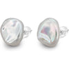 7-8mm Baroque Freshwater Pearl Earrings Silver Keshi Pearl Stud Earrings for Women Jewelry Gift - Image 1