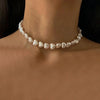 Wedding Party Jewelry Vintage Pearl Choker Necklace For Women Elegant White Imitation Heart Shape Pearl Necklaces - Image 7