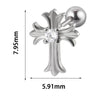 1PC 316L Steel Zircon Corss Cz Barbell Earrings Corss Helix Ear Cartilage Tragus Daith Piercing Body Jewelry 20G - Image 30