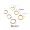 3pair/set Simple Twist Circle Round Hoop Earrings for Women Stainless Steel Huggie Ear Buckle Statement Jewelry - Image 8