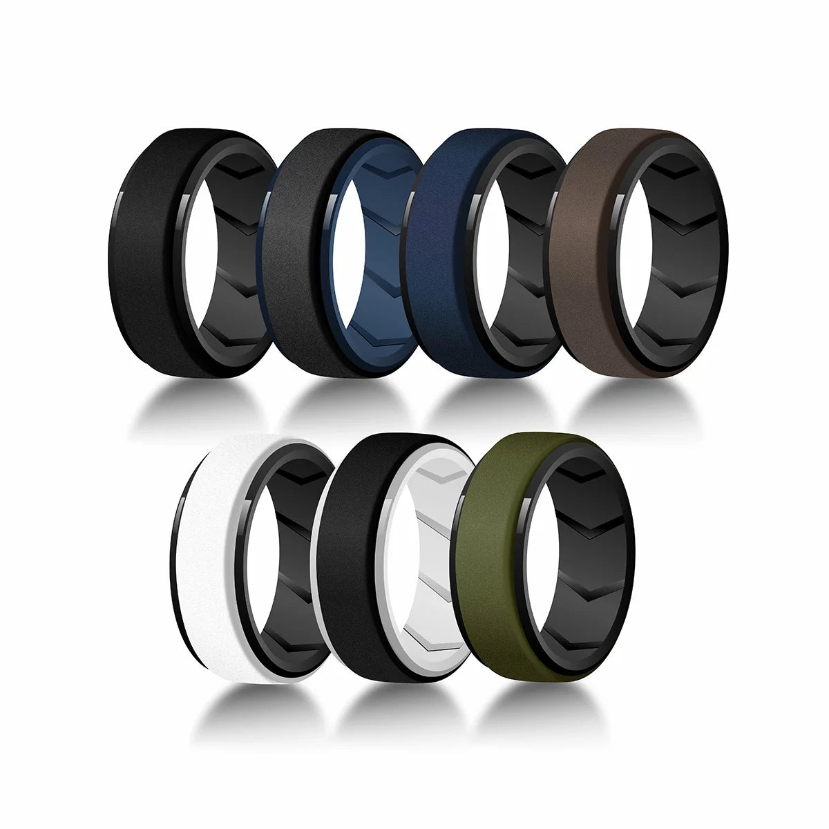 Seven-Piece Silicone Ring Set in Multiple Sizes - Image 1