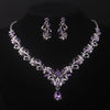 High end atmospheric necklace earring set, wedding bride accessories, wedding dress set, blue, purple, red necklace earrings, bi - Image 2
