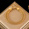 Woven Link Stainless Steel Bracelet with Gold Tone Finish - Image 10