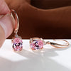 Aqua Blue Zircon Long Dangle Earrings Rainbow Crystal Oval Stone Drop Earrings Rose Gold Color Wedding Earrings For Women - Image 4