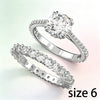 Heart Cubic Zirconia Pearl Jewelry Set,Sparkling Necklace Earrings Ring Bracelet Bridal Wedding Jewelry Gift for Women - Image 7