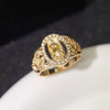 Classic Hip Hop Punk Gold Color Skeleton Flower Oval Mary Portrait Ring Unisex Party Jewelry Accessories - Image 5
