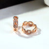Chic Unique Chain Link Designed Female Hoop Earrings Shiny CZ Rose Gold Color Earrings Dainty Engagement Jewelry - Image 1