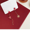 Moving Santa Claus Tassel Dangle Earrings for Women Christmas Tree Snowflake Asymmetric Long Earring Year Jewelry - Image 22